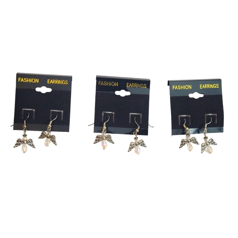 3 New pairs of angel style earrings